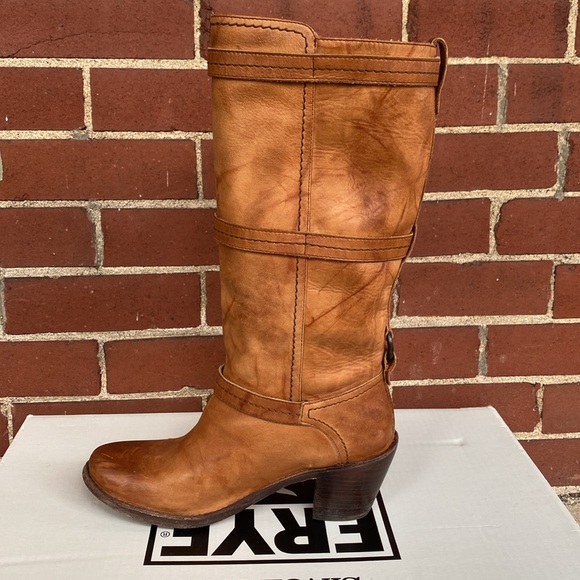 Frye Carmen 3 Boots Size 8.5 Saddle Brown - Picture 7 of 9